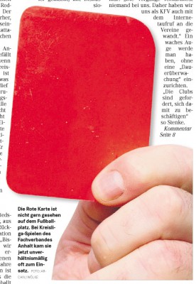 Beim Fachverband Anhalt hagelt es übermäßig Rot oder GR