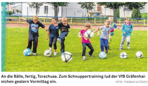 SCHNUPPERTRAINING VfB Gräfenhainichen rührt Werbetrommel