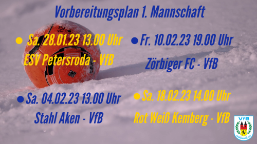 Der Winterfahrplan für unsere Erste Mannschaft!