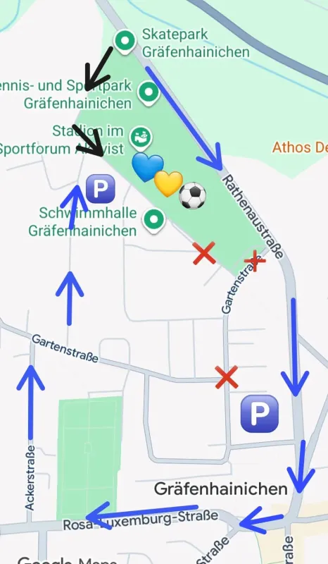 Umleitungen aufgrund des Stadtfestes! So kommt ihr zu den Spielen!