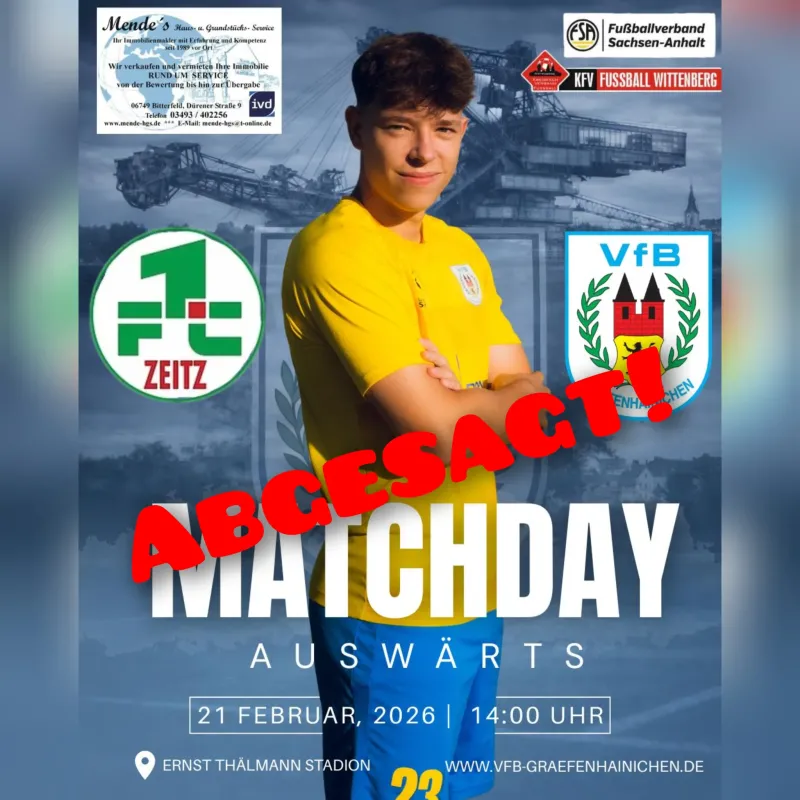 Spielabsage! Schneeschieber verhindern Start!