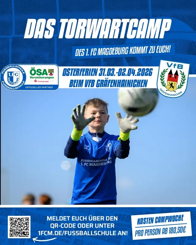 Dein Platz im Tor – Oster-Torwartcamp 2026 beim VfB mit dem 1. FC Magdeburg
