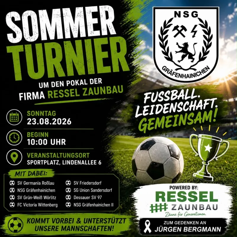 Sommertunier der E-Jugend am 23.08.2026 ab 10:00 Uhr - Sportplatz GHC