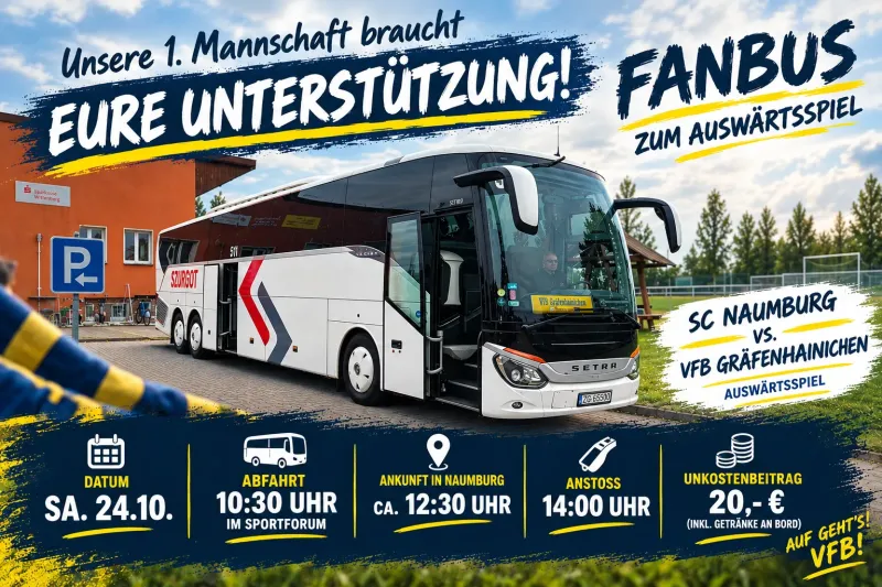 Mit dem Reisebus nach Naumburg! Jetzt anmelden und das Team unterstützen!