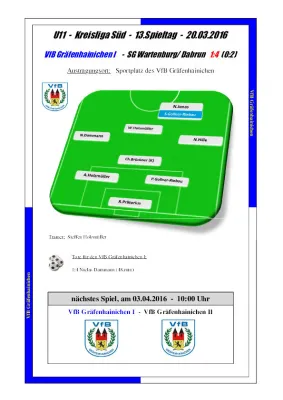 20.03.2016 VfB Gräfenhainichen vs. SG Wartenburg/Dabrun